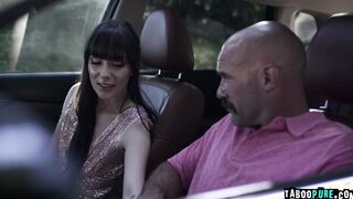 DILF Charles Dera anal fucked tiny Emma Jade outdoor