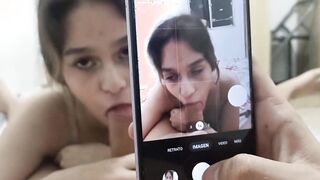 My lusty stepsister is unfaithful to her BF and he fucks me until he makes me cum into her