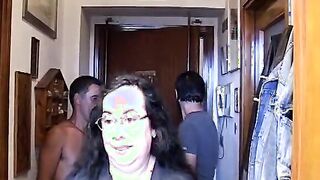 Emilian hoe takes 2 dicks at her friend Paolo's house