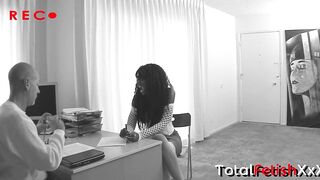 African milf gets some anal inside the office