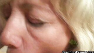 2 men share older blonde mom