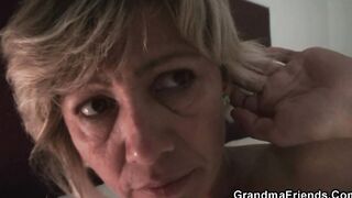 2 men share older blonde mom