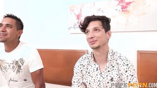 2 dudes share a mommy. Perla teaches 'em how to pounded!
