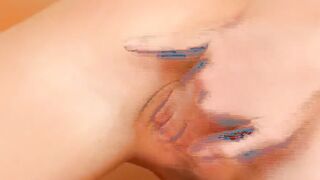 German dark haired with long natural melons relaxing her bald muff