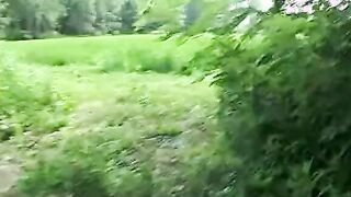 Leo fucks his friend Laura into the woods and ejaculates on her face