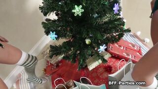 Sexy elves switching small dildos for big dick