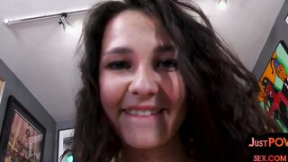 Tiny breasts pov Bombshell talks kinky and riding BFs dick
