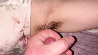 Creampie on unshaved armpits