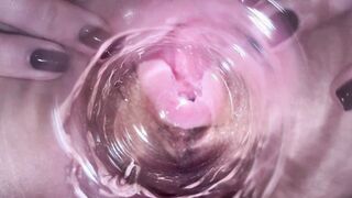 Camera deep in 18 year old creamy twat