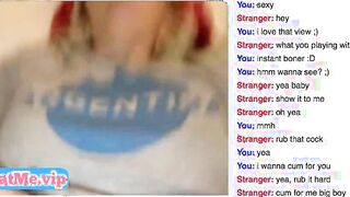 Horny blonde masturbating on random chat