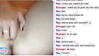Horny blonde masturbating on random chat