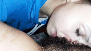 I tongue my mistress's unshaved cunt to orgasm - Lesbo-illusion