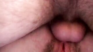 Slutty mom with unshaved vagina wakes up her hubby to have