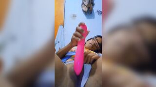 WiccaHornyX a so slutty Hispanic gets freaky and fucks Pinky, her dildo very rough