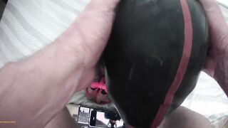 Laura is tied on Bae clothes, ball gagged, ring gagged, throat fuck and creampied