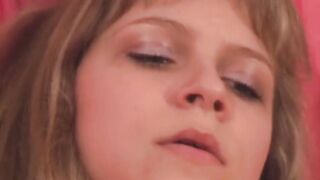 Beauty Blonde Olga with long melons and insert vibrator
