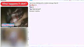 Horny brunette showing great ass on chat