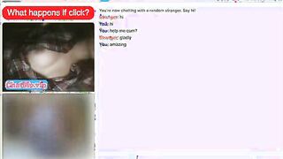Horny brunette showing great ass on chat