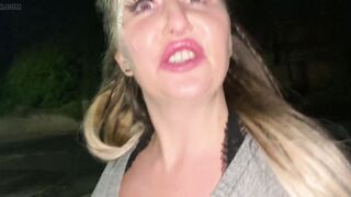 Outside cum walk after heavy load on face