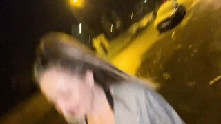 Outside cum walk after heavy load on face