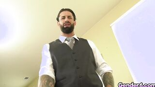 Tattoo guy Alpha Wolfe ass fuck transgender Itzel Saenz