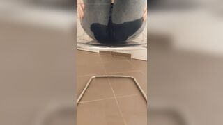 She pees inside her jeans and makes him excited