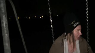 Talked inside flashing vagina as and breasts on the park