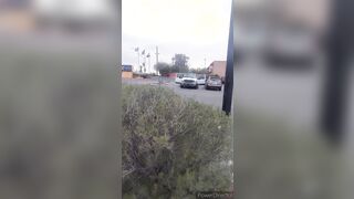 I had to peeing badly! Peed into a parking lot of a shopping mall. Bushy twat get very soak.