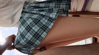 Fucking a Mexican university school girl with a huge butt...he let