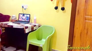 Huge hooters sexy tenant watching XXX blue video caught by