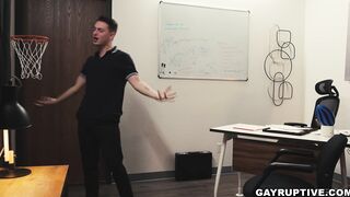 Employee getting fucked by his boss inside his office