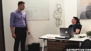 Employee getting fucked by his boss inside his office