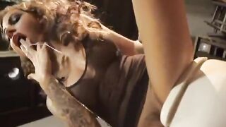 Juelz Ventura blows, deep throats and gags on a white