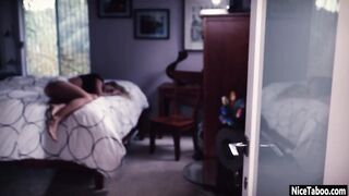 Thin beauty pounded rough by a crazy stepdad and perverted