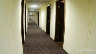 Dared nude inside the hotel