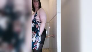 Taracarrider Huge Dress Panythose Takes Toy Stuck to Wall inside Butt
