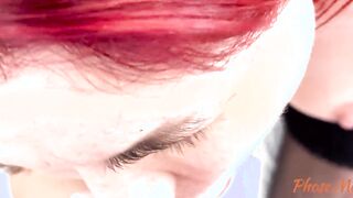 Lensey Red Masturbating Gets Vulgar and Blows My Dick While She Wears African Tights