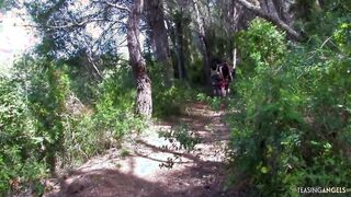 Once the dark haired strayed away in the forest they initiate