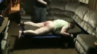 a hard strapping of Nina's chubby ass