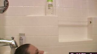 Addison got shower and Shave her snatch