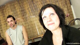 Sucking Off her landlords dick and making him cum is how this