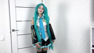 Twat Screwed Vocaloid Hatsune Miku inside different positions and gets