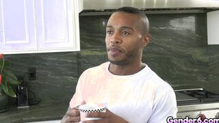 Shemale Nikki Vicious fucked by small guy Jake Waters