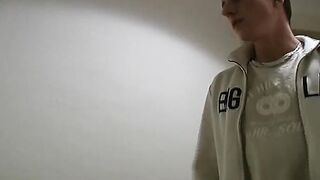 A turned on German skank adores warm cum on her tiny boobies