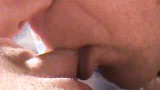 Licking and sucking off long clitoris while jerking my long penis off!