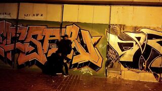 The obedient hoe wifey blows penis inside the underpass