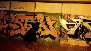 The obedient hoe wifey blows penis inside the underpass