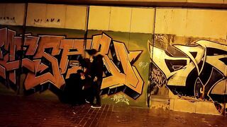 The obedient hoe wifey blows penis inside the underpass