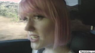 Tbabe hitchhiker rides strangers cock