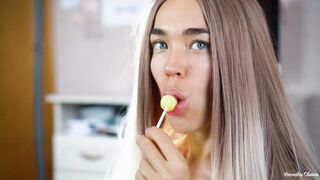 Tease Sweet And Sexsual Oral Sex With Lollipop By Adorable Gf